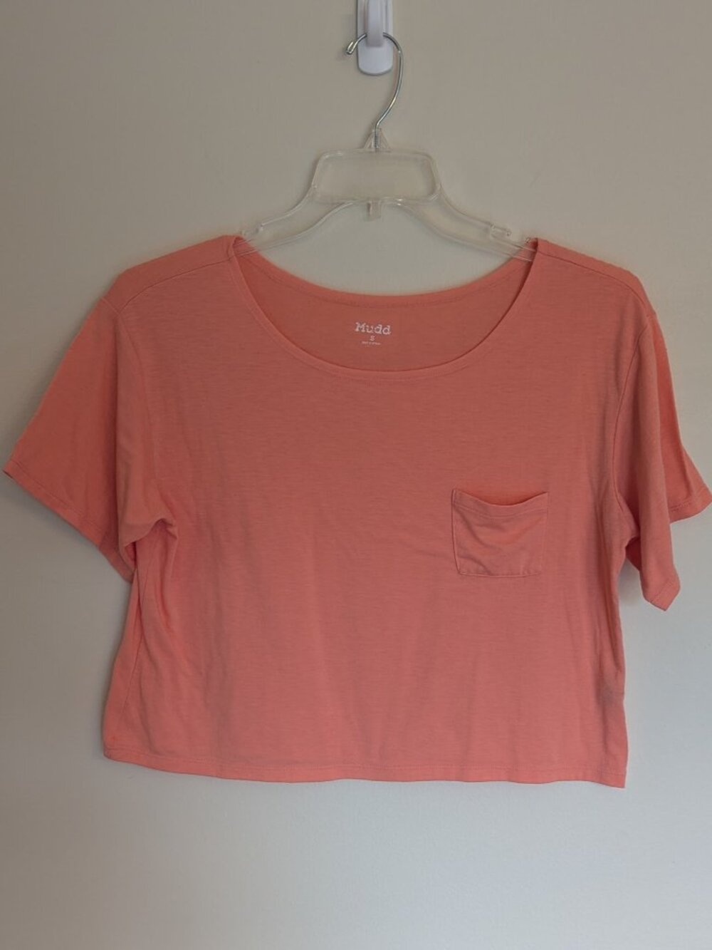 SO Kohl’s Mudd Coral Pink Boxy Crop Top - Pocket Front | Size Small